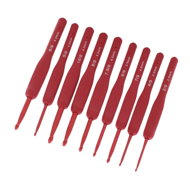 Juego de 9 ganchos de ganchillo ergonómicos ganchos de ganchillo de silicona agujas de ganchillo para tejer