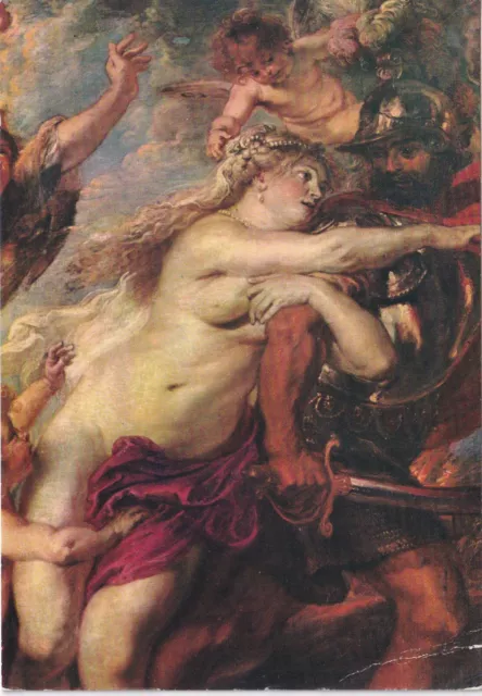 Alte Kunstpostkarte - Rubens - Folgen des Krieges (Einzelheit)