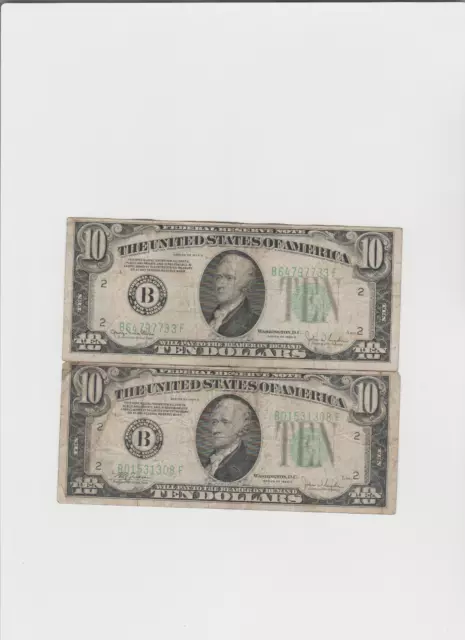 2-1934-C $10 Ten Dollars Frn Federal Reserve Note New York, Ny