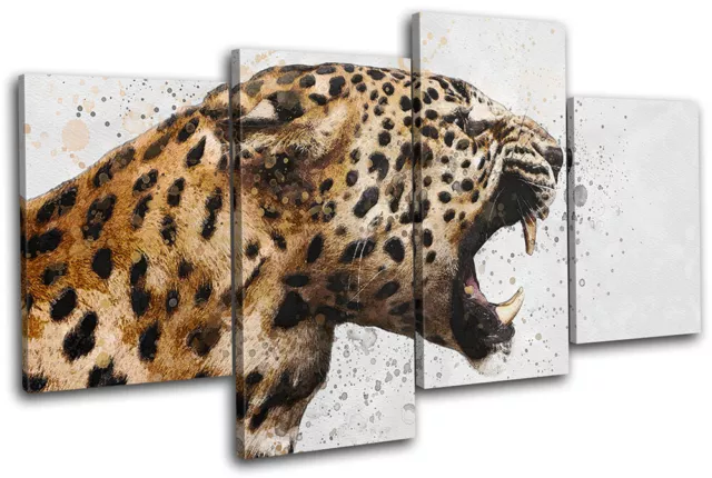 Leopard Big Cat Abstract Paint Animals MULTI TOILE murale ART Photo Print