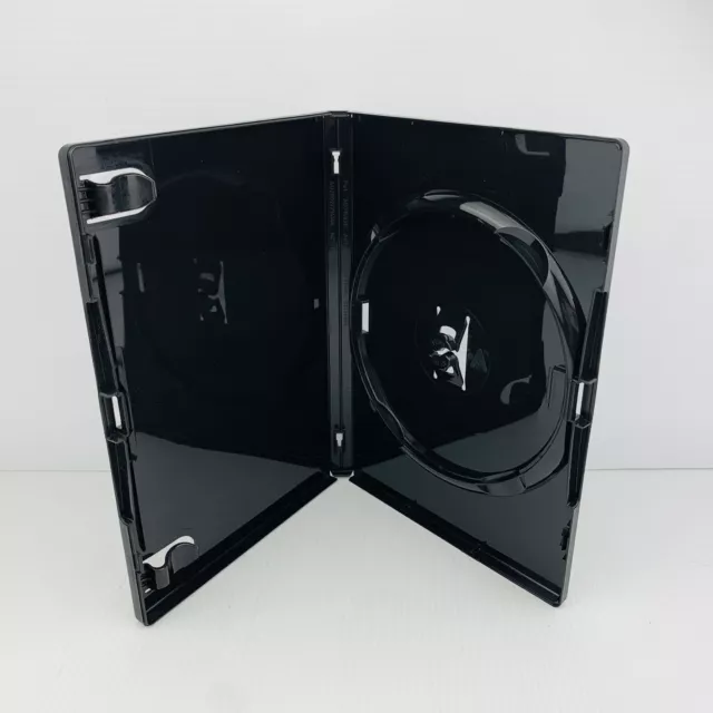 50 x Single BLACK DVD Case Standard DVD Covers 14mm Spine - Holds 1 Disc