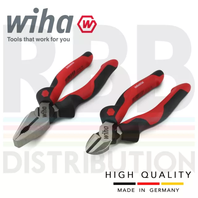 Wiha Pliers Bundle 43333 30826 Industrial Diagonal Cutters Combination Snips