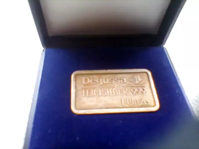 2 X 1 Oz Silberbarren von Degussa 999/1000 Feinsilber je im ...