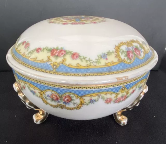 boîte à bijoux ancienne ou bonbonnière en porcelaine de Limoges/5150V2+LBC