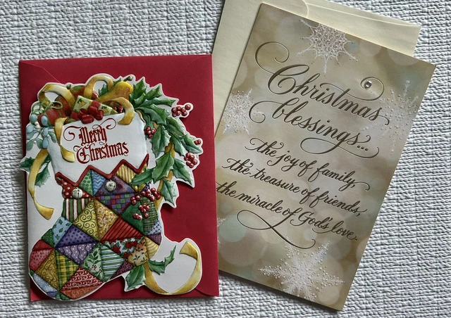 Clean/New/UNUSED Christmas Cards w/envelopes - 2 different styles - total qty 56