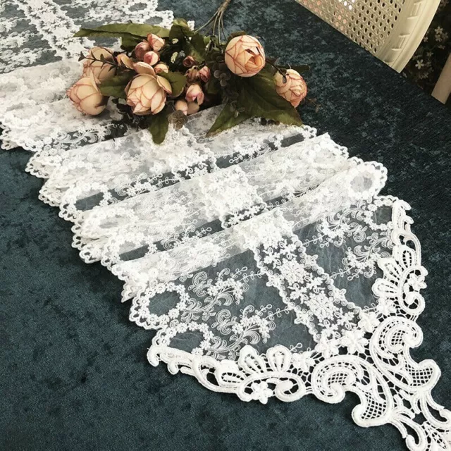 Embroidered Lace Table Runner Hollow Cabinet TV Piano Wedding Table Covers Home