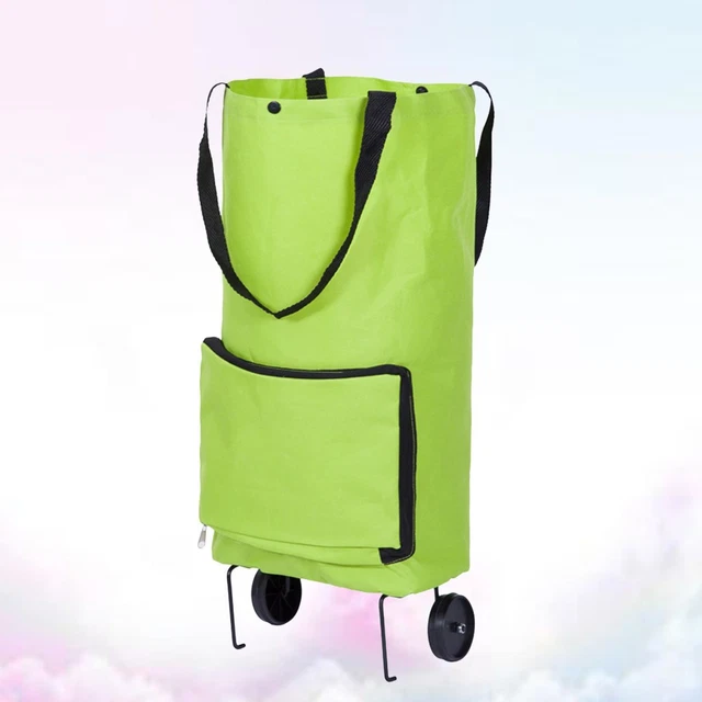 SAC DE COURSES A ROULETTES BLANC ET COLORE NEUF