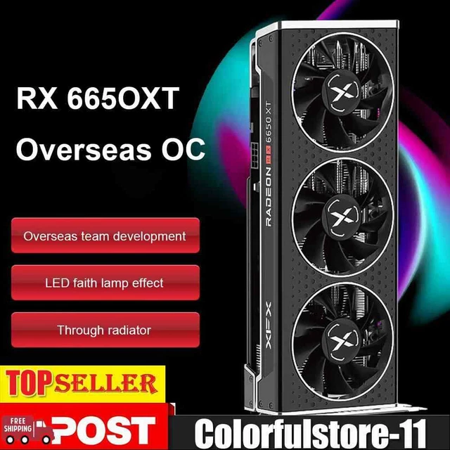 XFX RX6650 Gaming Video Card 8GB 128Bit GDDR6 Desktop Computer PC Accessories