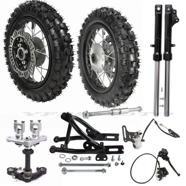 10''inch Disc Brake Wheel Tire Rim Swingarm Front Fork Triple Tree for 50cc 70cc