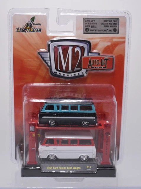 M2 Machines 1965 Ford Falcon Club WAGON AUTO-LIFT 2 PACK Diecast