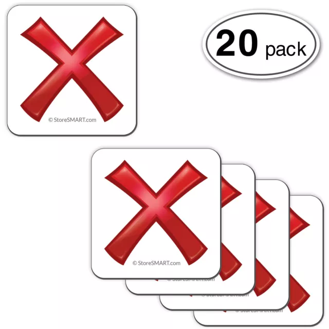 StoreSMART Red"X" Magnet - 1 1/4" square - 20-pack - X125-20