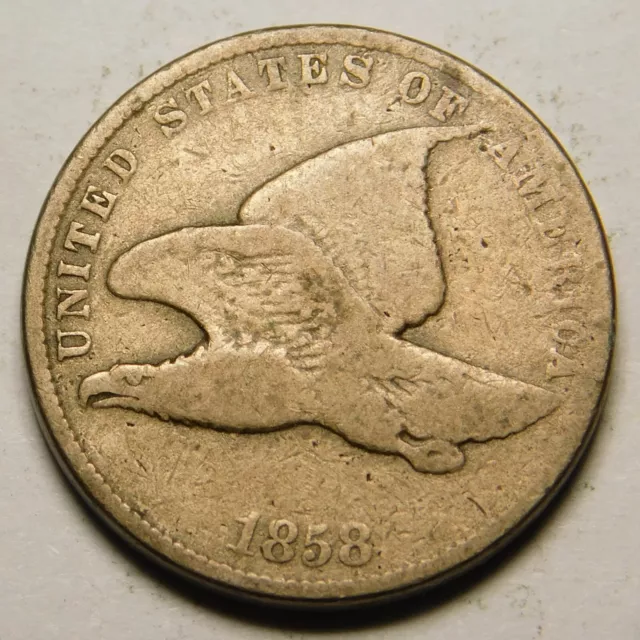 1858 Flying Eagle Cent S/L Small Letters VG-F  "Actual Coin Pictured"