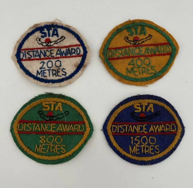 4x Vintage International STA Swimming Badges Retro Rare Vintage Collector