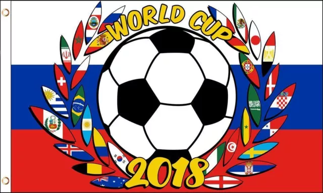 World Cup 2018 Wreath Flag Soccer Ball 3x5 ft Country Flags Football Russia