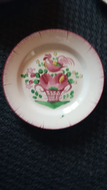Assiette Creuse Décorative Ancienne – Les Islettes – Décor Coq Et Fleur