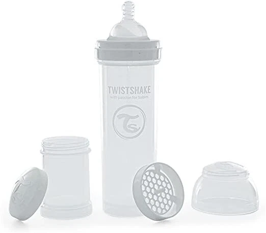 Biberón de alimentación anticólicos para bebé Twistshake 260 ml, con sil similar al pecho Medi Flow