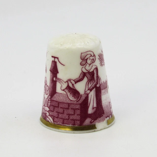 Sammlerbarer Feiner Knochen Porzellanfingerhut, Wasser Von Spode Ziehen