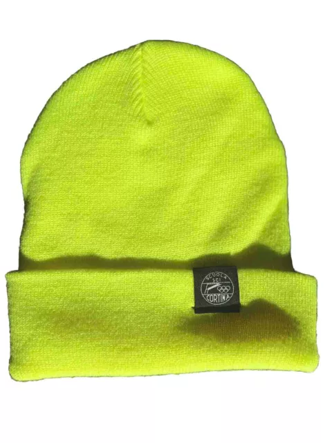 BERRETTO CAPPELLO Scuola Sci Cortina ITALIA Sci⛷️ ❄️ Giallo flu Taglia Unica