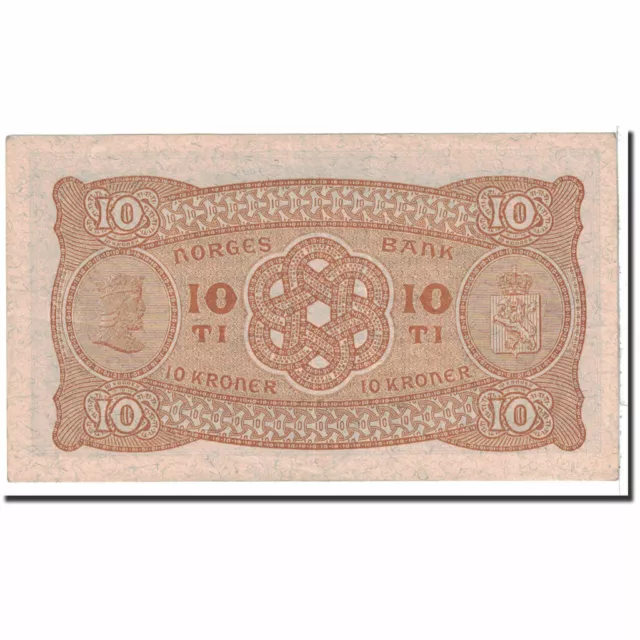 [#119618] Geldschein, Norwegen, 10 Kroner, 1943, Undated, KM:8c, VZ 2