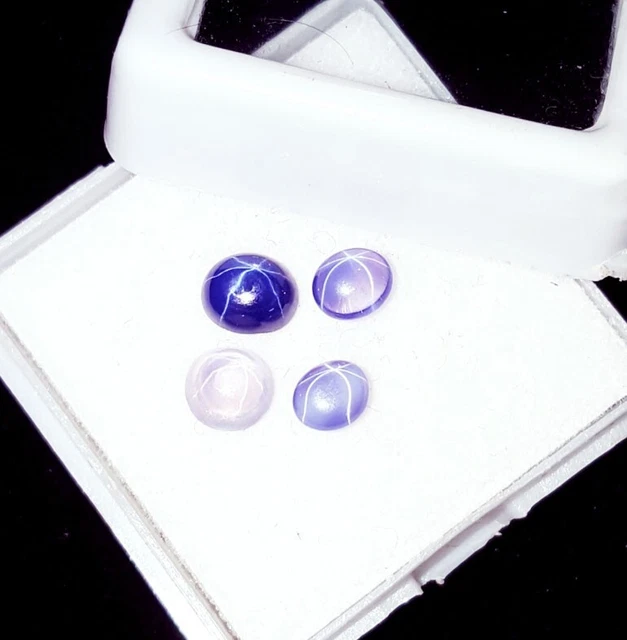Loose Gemstone 2.37 Ct Natural Star Blue Sapphire 4 Pcs Lot Unheated Gem eBay