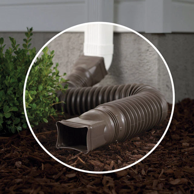 Amerimax 85019 Flex-A-Spout Brown Vinyl Downspout Extension 4.5 Hx4.5 Wx55 L in.