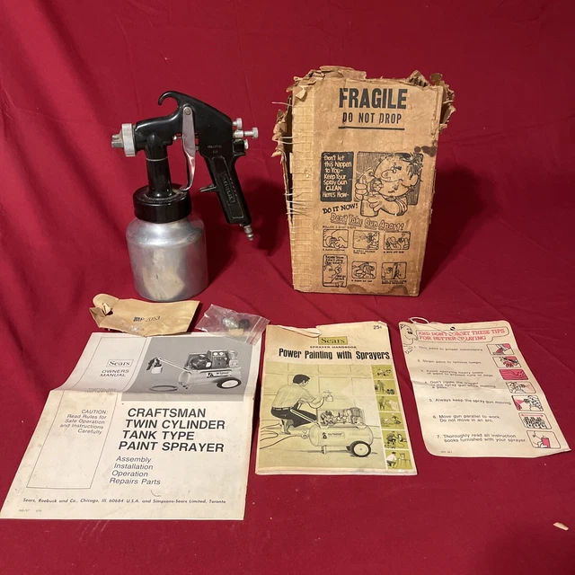 VINTAGE 1973 SEARS Craftsman Paint Spray Gun Model 106.157121 w/box
