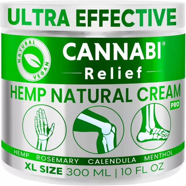 Hemp Cream Relief Pro 300 ML for Joints and Muscles, Cooling Effect, Neck, Back