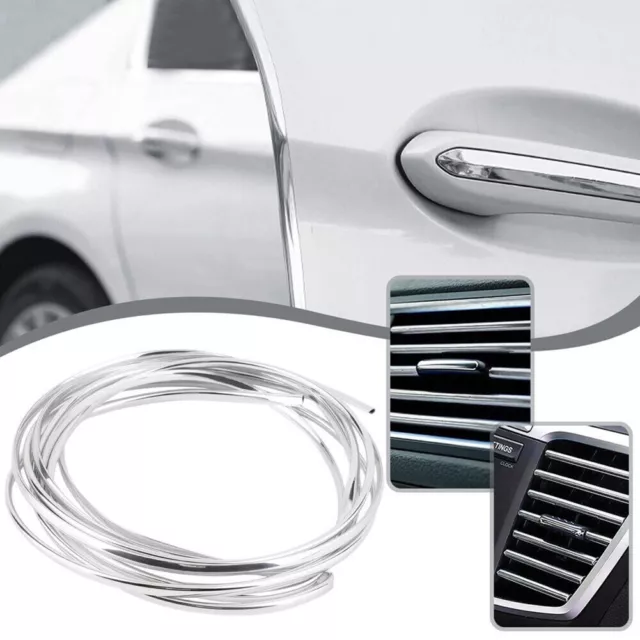 2M*6mm Car Chrome Trim Moulding Car Door Edge Scratch Guard-Protector Strip New