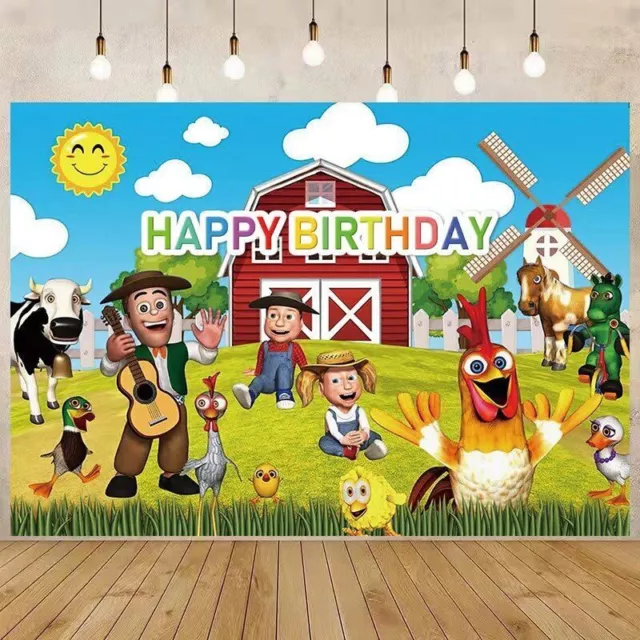 Animal Farm Backdrop Birthday Banner Party Supplies Baby Shower Background Decor