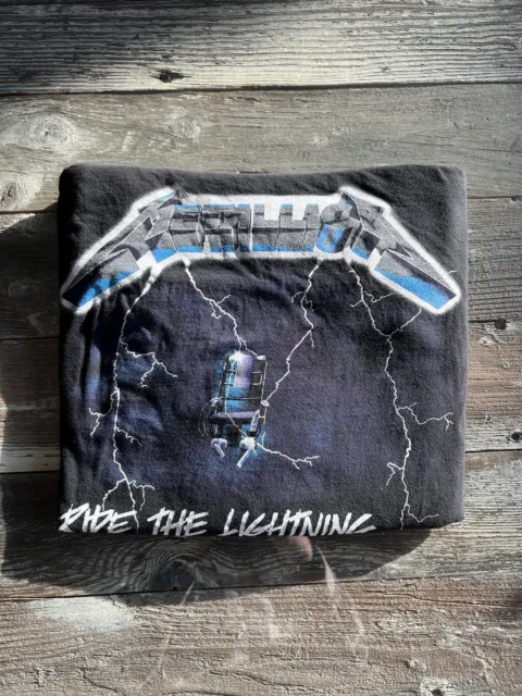 Longsleeve Metallica Ride The Lightning Black Official T-Shirt Mens Unisex XL