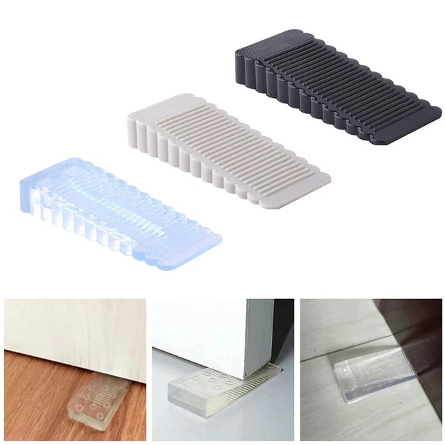 1 pieza paradas de puerta de hogar silicona transparente/gris/negro