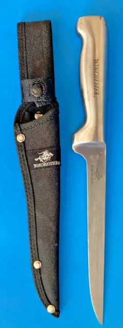 Winchester Fillet Knife Skinner All Metal Stainless Steel Sheath 7” Blade