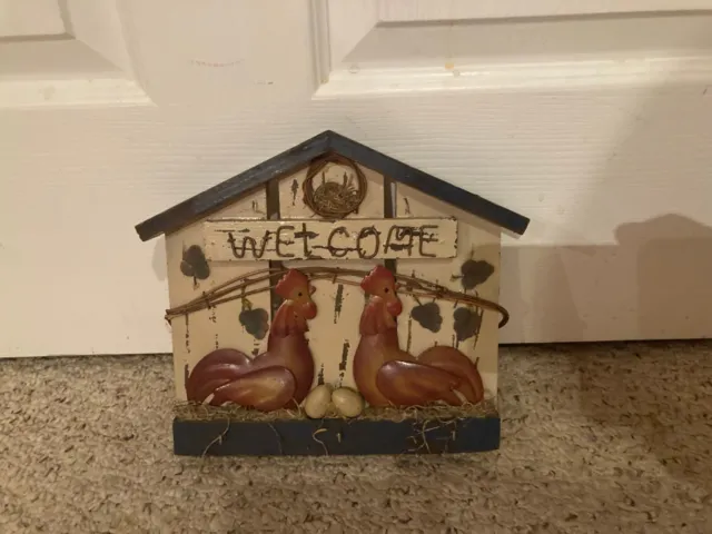 Welcome Sign Wall Decor Key Hanger, 3D Wooden Sign Farmhouse, Porch, Kitchen