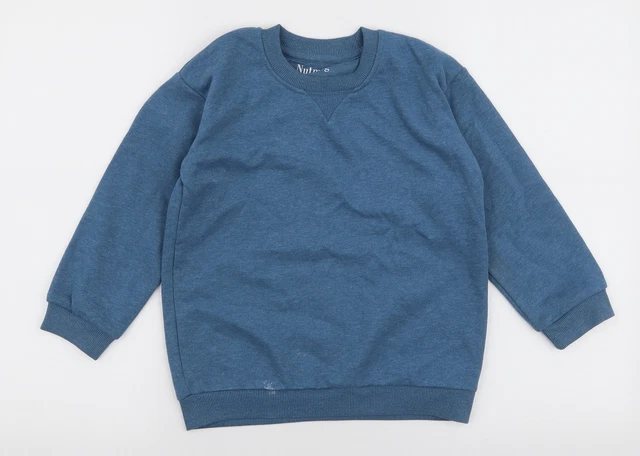 Felpa pullover blu cotone noce moscata per ragazzi taglia 6-7 anni pullover