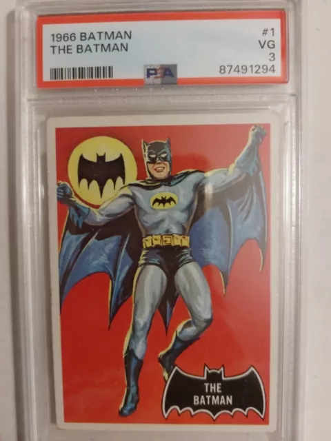 1966 Topps Batman Black Bat The Batman #1 Rookie PSA 3