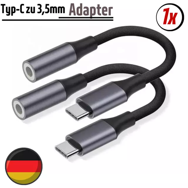 USB C auf AUX Adapter Typ C Kabel 3,5mm Klinke Handy Audio Musik Kopfhörer