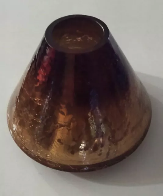 Vintage Brown Gold Brown Crackle Mercury Glass Light Lamp Shade 6" Diameter