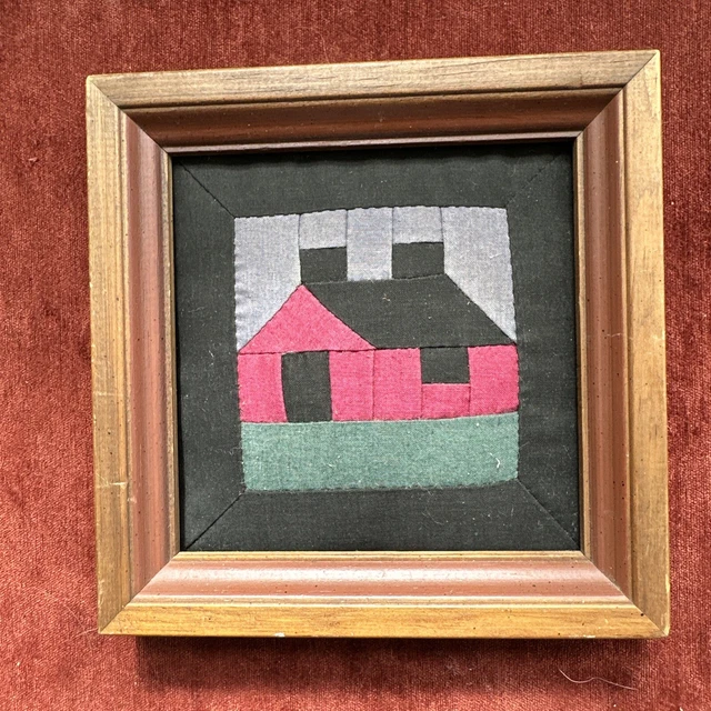 Vintage Framed Primitive Coverlet Square