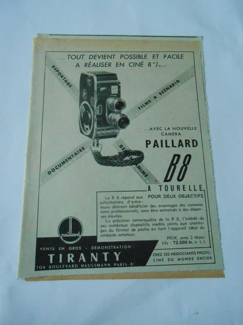 publicité Advertising 1122 1960 Caméra Paillard Bolex publicité Advertising 1122 1960 Caméra Paillard Bolex