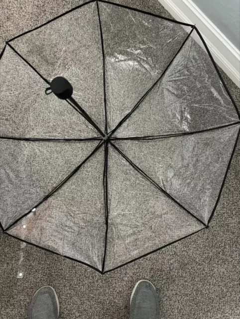 Clear Umbrella Wedding Rain Transparent Bubble Parasol Manual Bird Cage