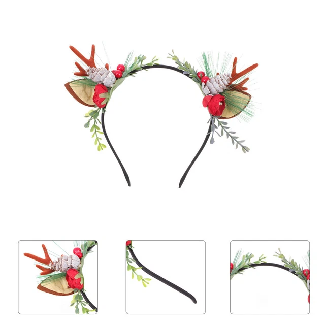 Diadema Miss Elk orejas de reno diadema hoja de flor cabezal cabello