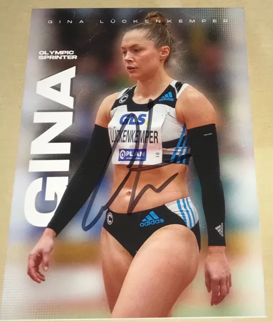 RAR Gina Lückenkemper Original Signierte Autogrammkarte Autogramm Leichtathletik