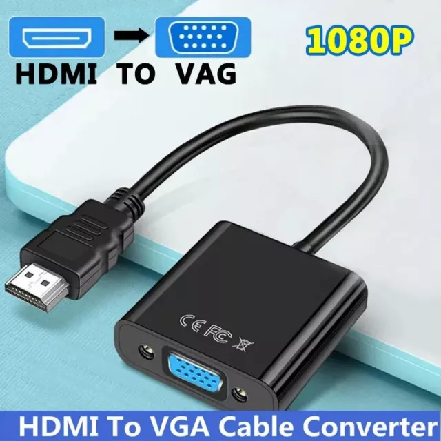 HDMI Male To VGA Female Converter Adapter Cable Audio for 1080P Monitor Output