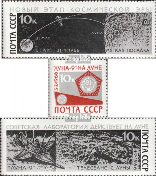 Soviet-Union 3296-3298 (complete issue) used 1966 soft Moon Lan