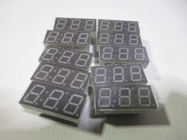 Qty (10)  3 Digit, 7 Segment, LED Displays, 7mm Leads