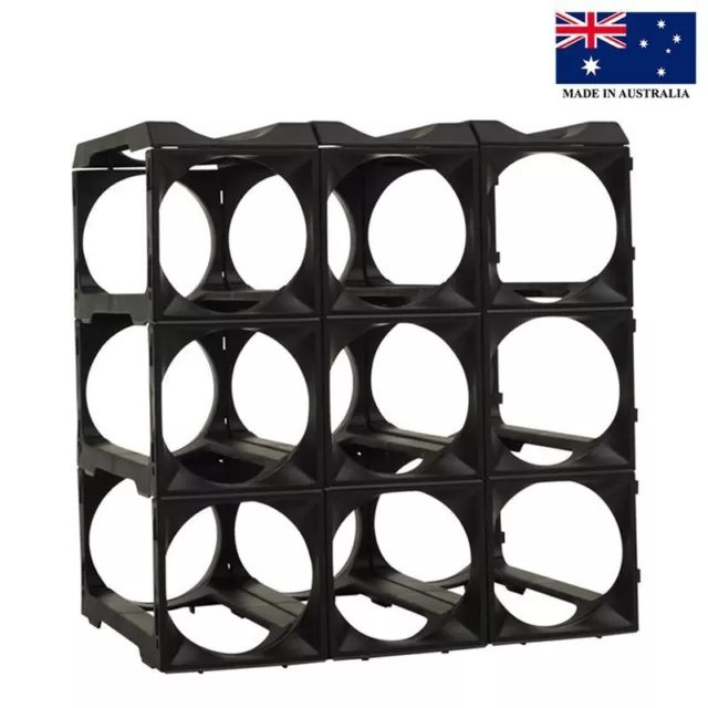 Stakrax - Module Wine Rack 12 Piece Kit Black (Made in Australia)