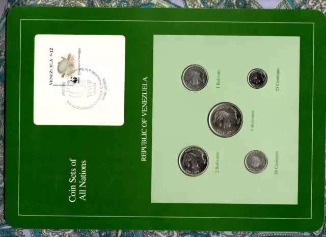 Coin Sets of All Nations Venezuela w/card All 1989 UNC Tortoise