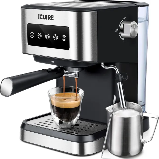 Espresso Machine with Milk Frother, 20 Bar Pump Pressure Coffee Machine, 1.5L/50