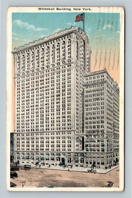 Historic Whitehall Building, Horse & Wagon, New York City c1918 Vintage Postcard