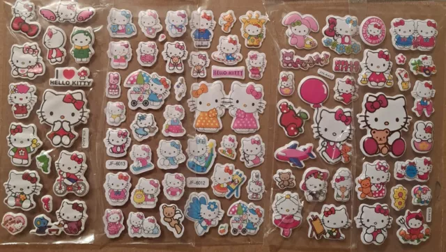 Hello Kitty 6 sheets high detail 3D puffy stickers 2